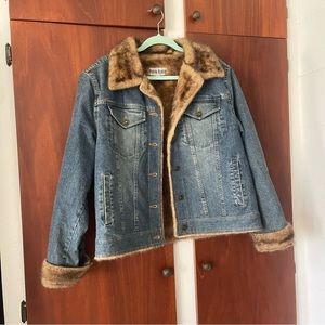 RARE Marvin Richards faux lined jean jacket